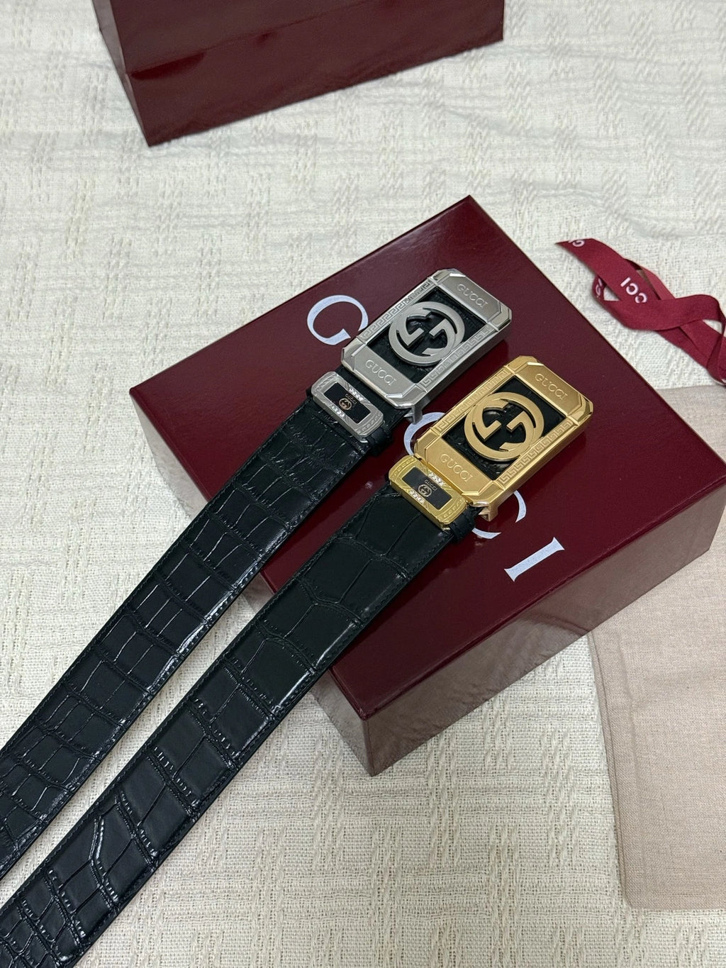 Premium Leather Belt with Designer Buckle - Hình 2