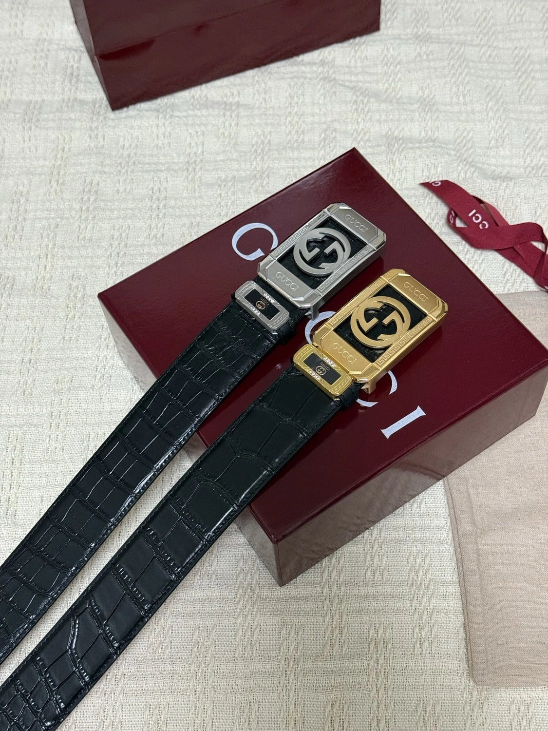 Premium Leather Belt with Designer Buckle - Hình 2