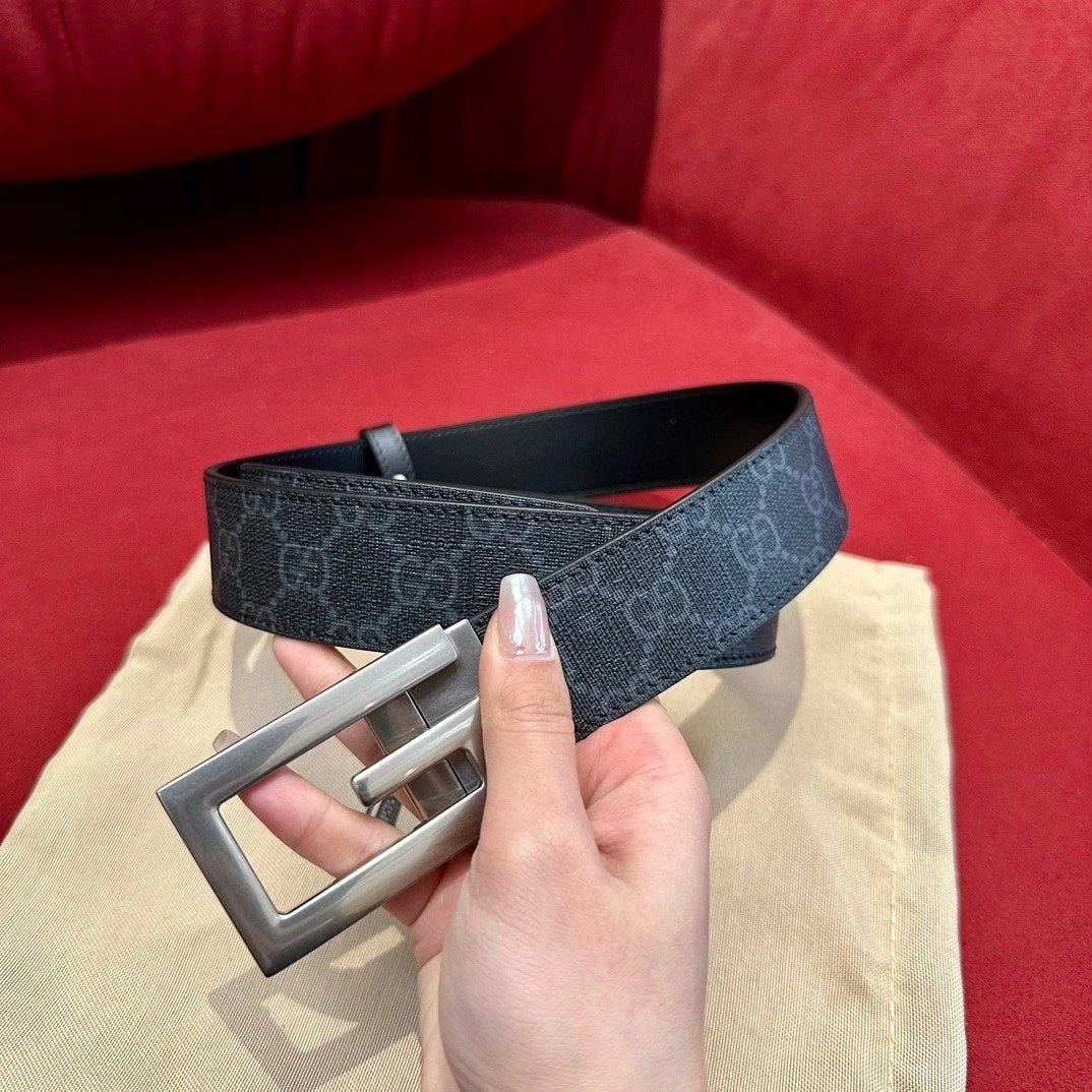 Premium Leather Belt with Silver Buckle
