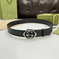 Premium Black Leather Belt with Designer Buckle
