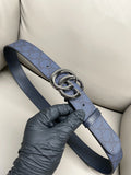 Premium Blue GG Belt with Silver Buckle
