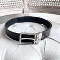 Premium Crocodile Embossed Leather Belt with Reversible Buckle