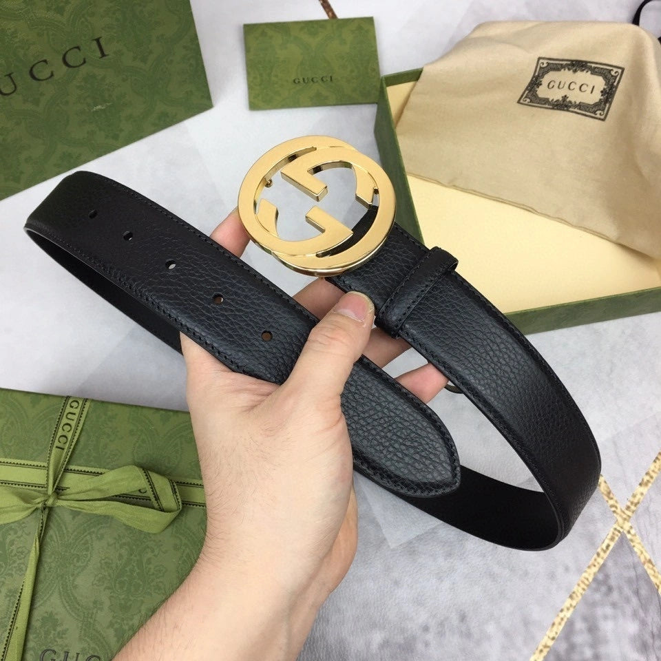 Gucci Premium Leather Belt with GG Buckle - Hình 4