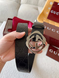 Gucci Premium Leather Belt with Iconic Buckle