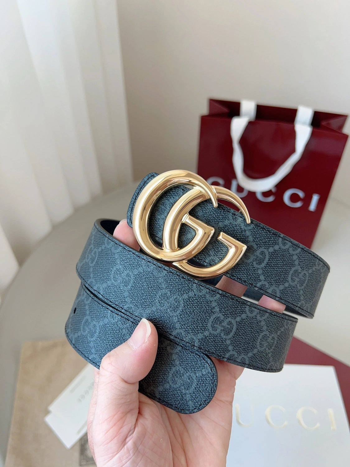 Gucci Premium Quality Belt with Gold Logo Buckle