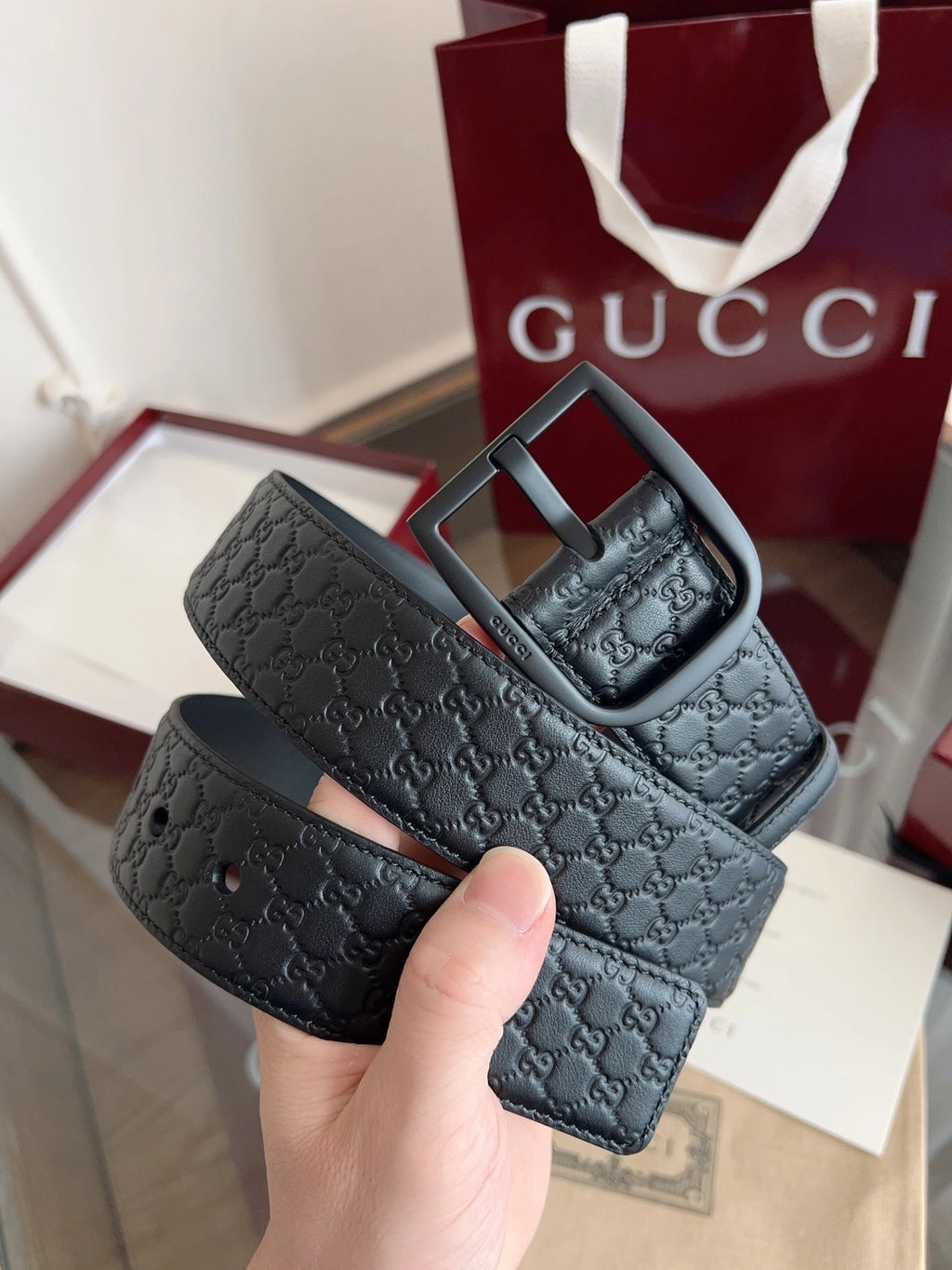 Gucci Signature Leather Belt Black