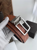 Premium Braided Leather Belt with Silver Buckle