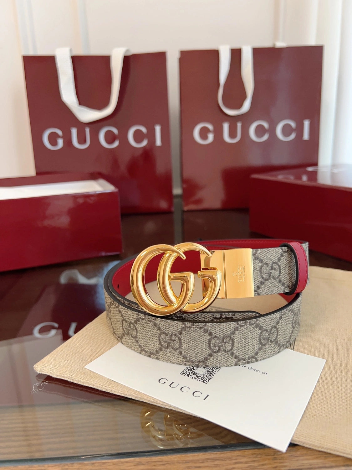 Gucci Belt Premium Quality with GG Buckle
