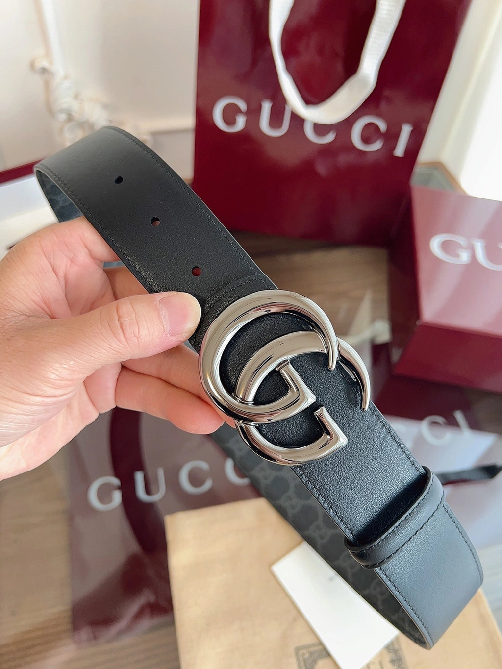 Gucci Premium Quality Belt with GG Buckle
