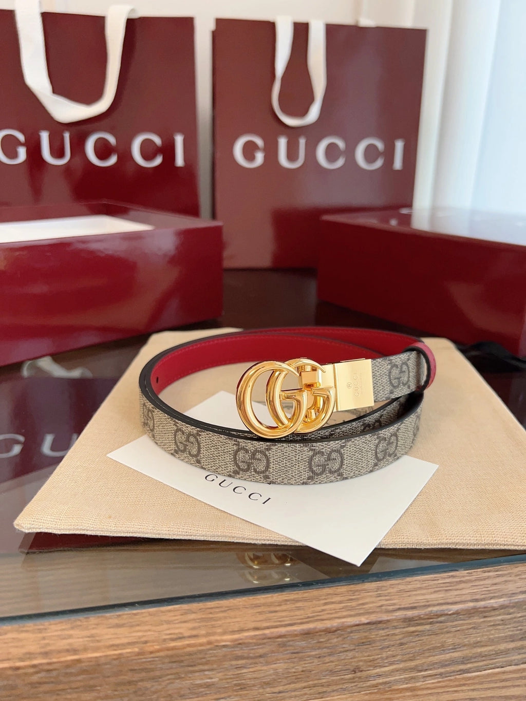 Gucci Premium Quality Belt with GG Buckle