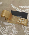 Saint Laurent Premium Gold Mesh Crystal Bracelet