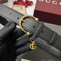Premium Leather Belt with Golden Buckle and Charm Detail