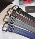 Premium Woven Leather Belts in Black, Brown, Grey, and Navy