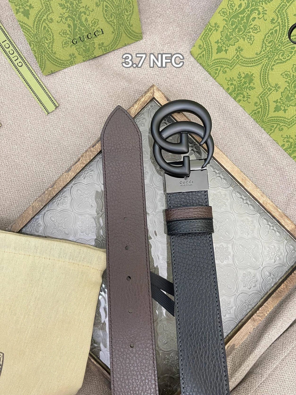 Gucci Reversible Leather Belt with Double G Buckle