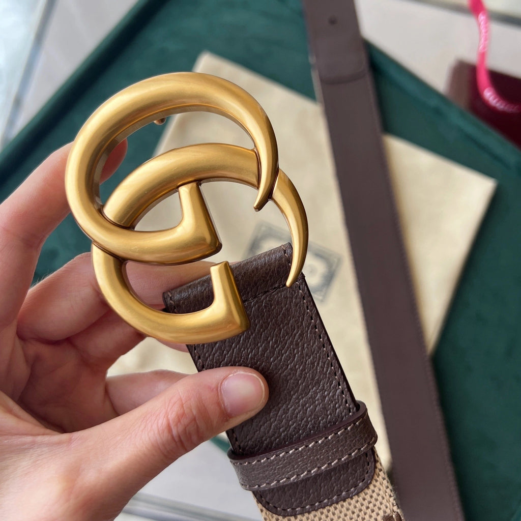 Gucci Premium Leather Belt with Double G Buckle