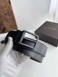 Premium Black Leather Belt with Matte Black Buckle