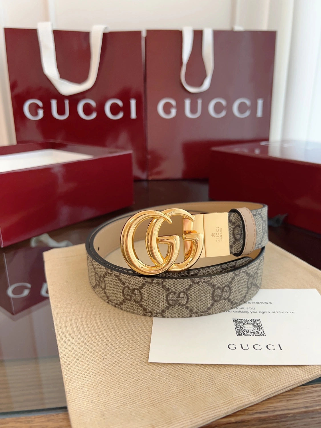 Gucci Premium Quality Belt with GG Buckle
