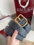 Gucci Signature Leather Belt with Gold Buckle