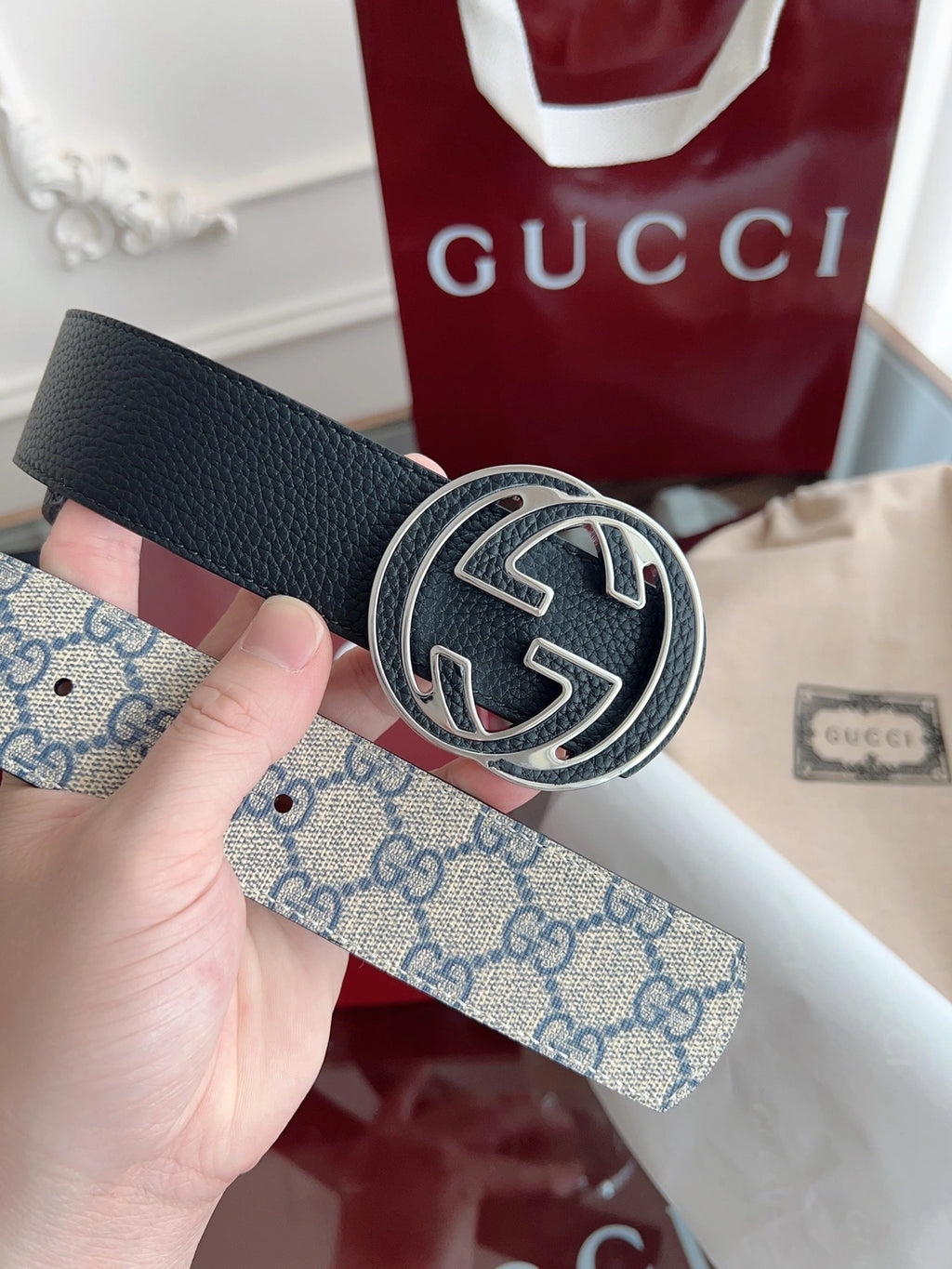 Premium Quality Gucci Belt with GG Buckle