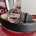 Gucci Premium Leather Belt with GG Buckle
