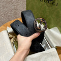 Gucci Interlocking G Black Leather Belt
