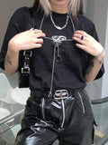 modern Prada Silver Logo Chain Necklace