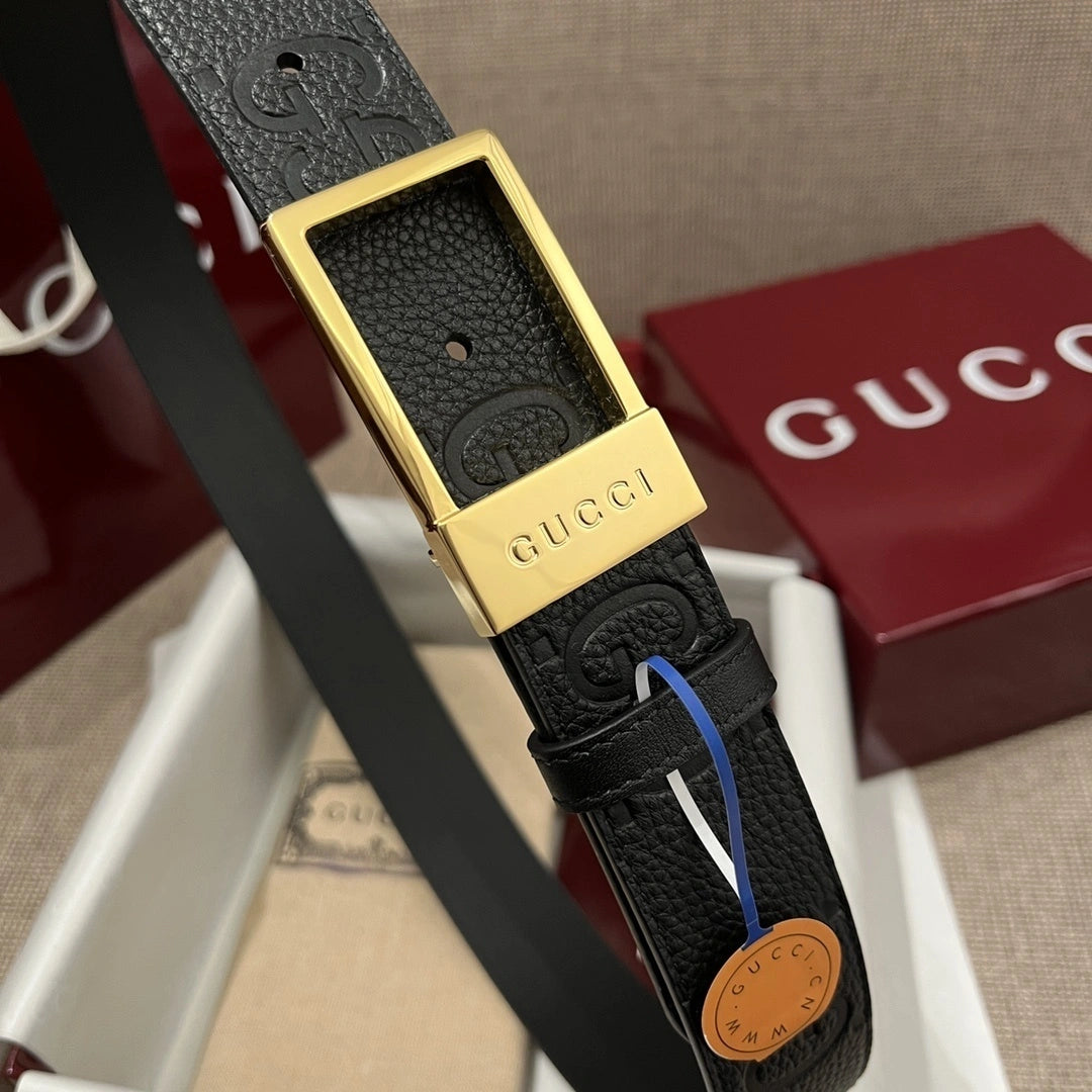 Thắt lưng Gucci da thật cao cấp mặt khóa vàng