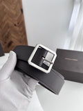 Premium Leather Belt with Silver Buckle