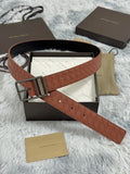 Bottega Veneta Premium Leather Woven Belt in Cognac