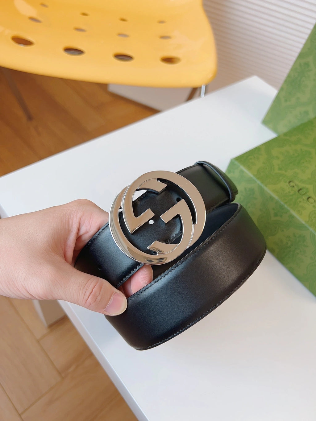 Thắt lưng da nam Gucci Interlocking G cao cấp