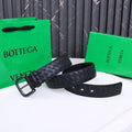 Premium Black Woven Leather Belt