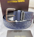 Bottega Veneta Inspired Premium Woven Leather Belt Navy Blue