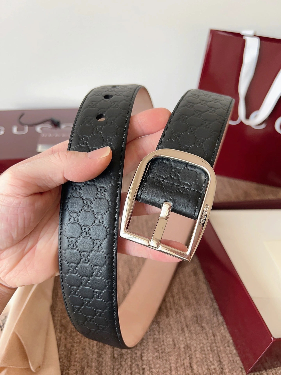 Gucci Signature Leather Belt Black