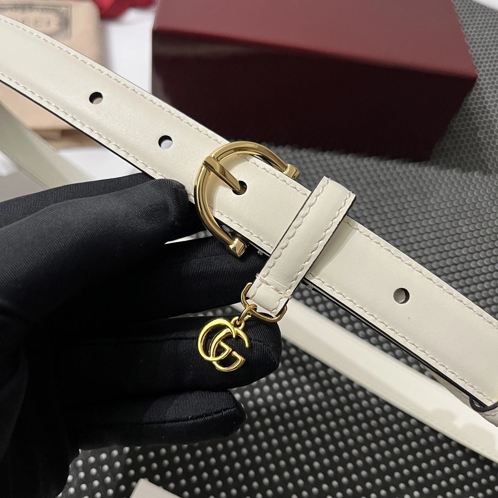 Gucci White Charm Belt