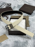 Bottega Veneta Ivory Woven Leather Belt