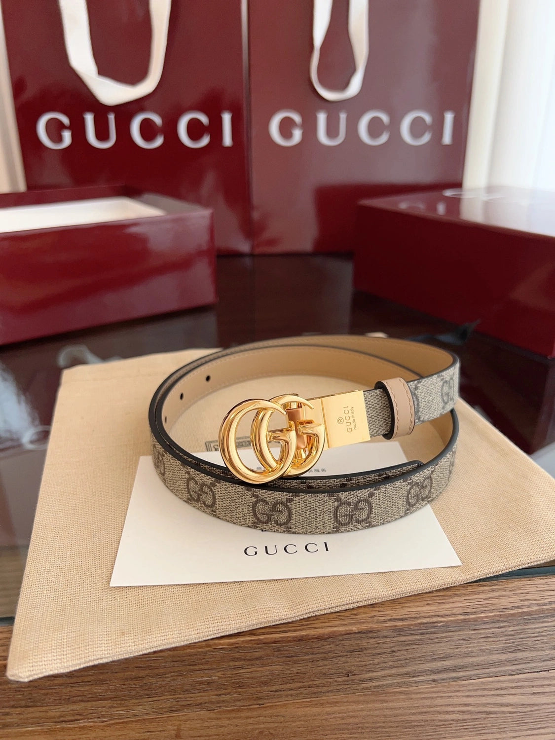 Gucci GG Marmont Leather Belt