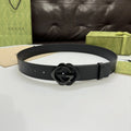 Gucci Premium Black Leather Belt with Iconic Buckle