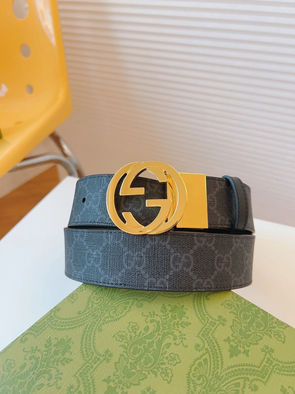 Gucci Premium Quality Belt with Gold Logo Buckle