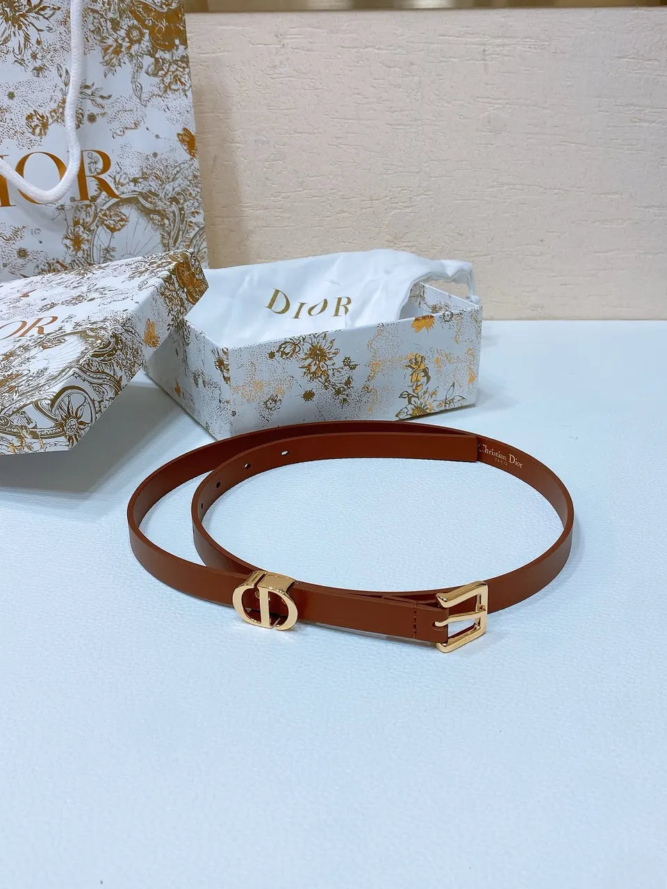 Dior Brown Leather Belt