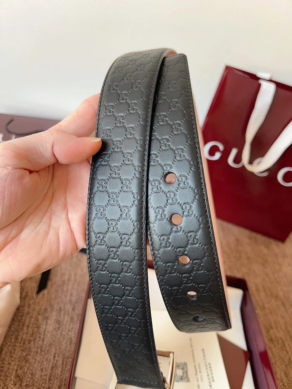Gucci Signature Leather Belt Black - Hình 2