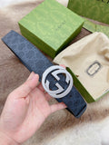 Gucci Premium Leather Belt with GG Buckle