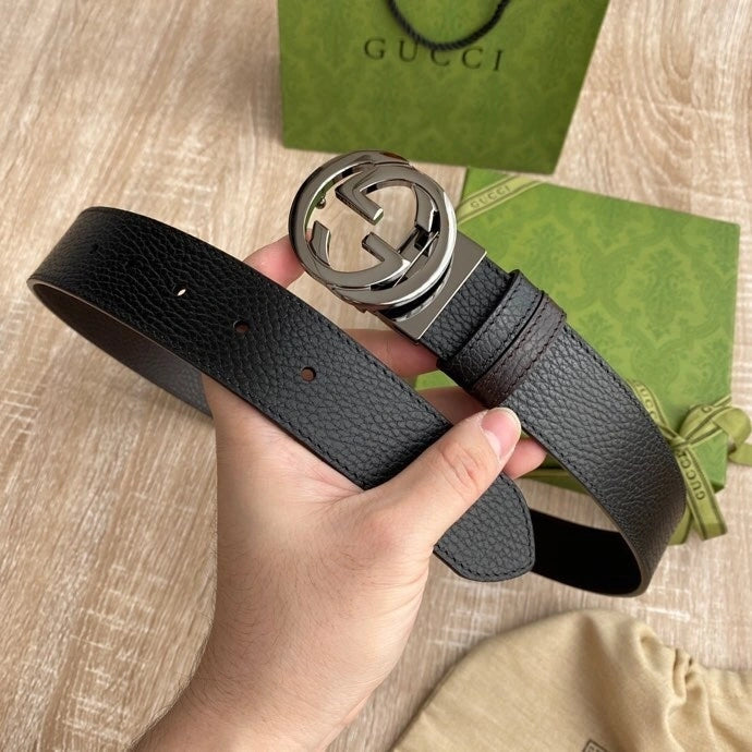 Gucci Premium Leather Belt with GG Buckle - Hình 2