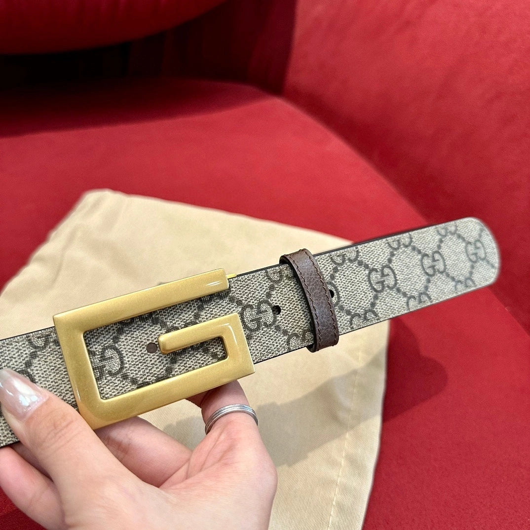 Premium Designer Belt with Iconic Monogram Pattern - Hình 2