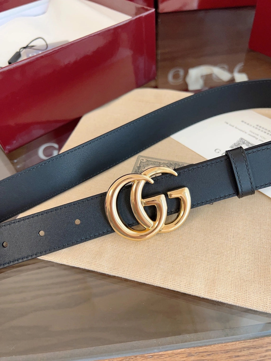 Gucci Belt Premium Leather with Iconic GG Buckle - Hình 2