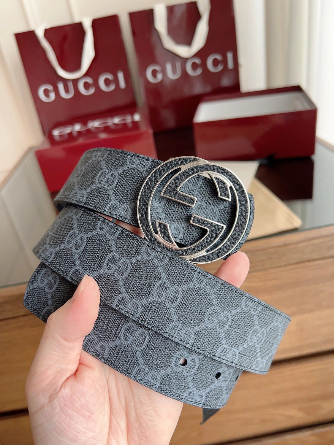 Gucci Premium Quality Belt with Iconic Logo Buckle - Hình 2