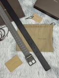 Bottega Veneta Premium Woven Leather Belt in Gray