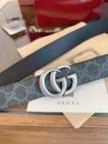 Gucci GG Supreme Belt in Grey and Black