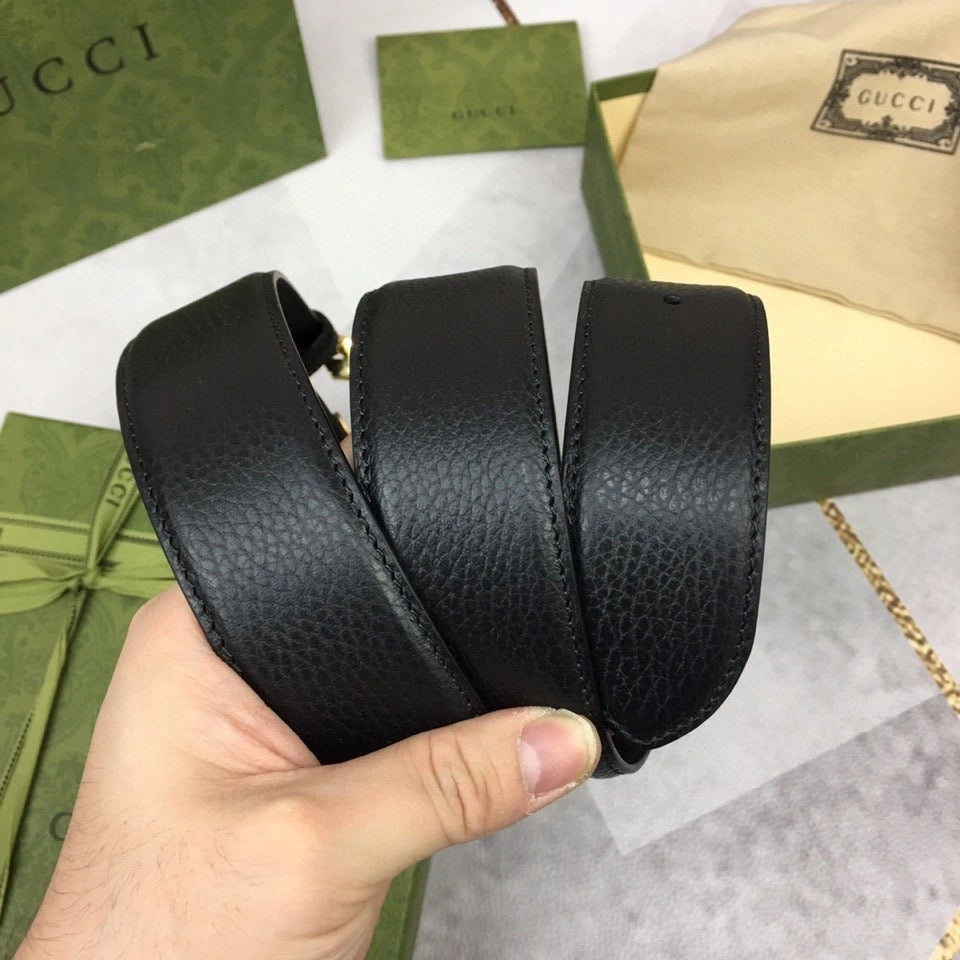 Gucci Premium Leather Belt with GG Buckle - Hình 5