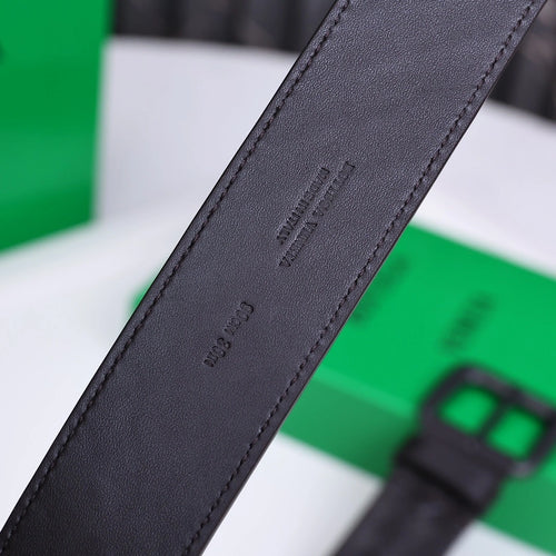 Bottega Veneta Premium Black Woven Leather Belt - Hình 2