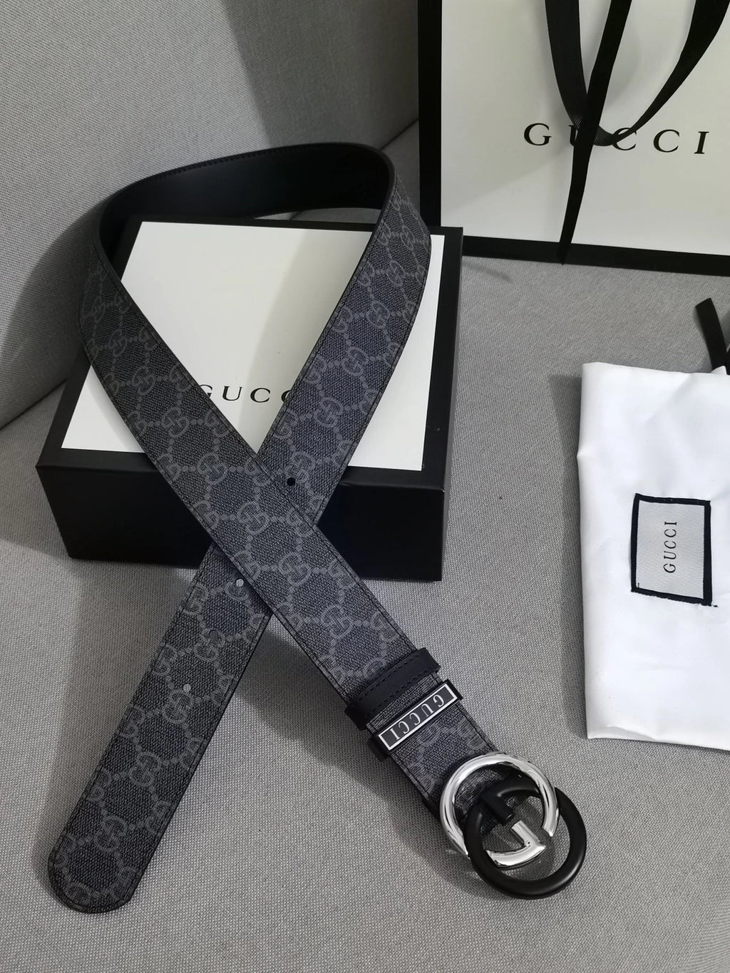 Gucci Signature Belt with Interlocking G Buckle - Hình 2